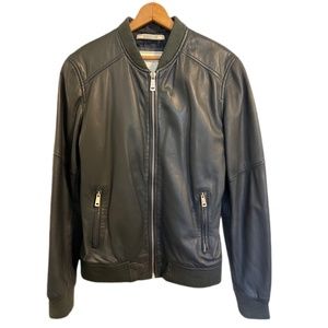 Zara Genuine Leather Bomber Jacket